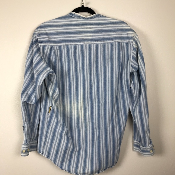 Vintage Armani Jeans Mens Striped Button Down - Picture 4 of 4